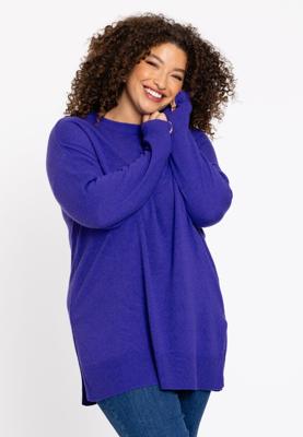 Yoek Trui met zijsplitten Woolmix | Paars | Maat 54/56