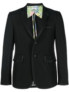 Thom Browne blazer en laine à détails satinés - Noir