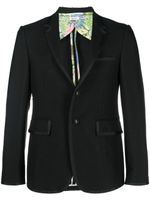 Thom Browne blazer en laine à détails satinés - Noir - thumbnail