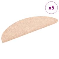 VidaXL Trapmatten zelfklevend 5 stuks 56x17x3 cm crème halfrond