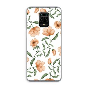Peachy flowers: Xiaomi Redmi Note 9 Pro Transparant Hoesje