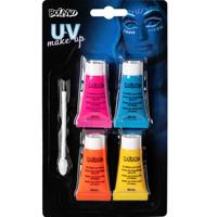 Boland Verkleed Schmink UV Neon - multi kleuren - Pride/Rainbow feest - blacklight schmink