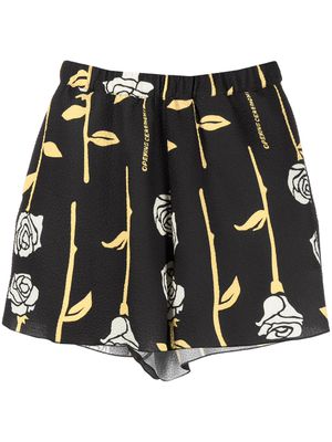 Opening Ceremony ALL OVER ROSES FLUID SHORTS BLACK PAPYRU - Noir