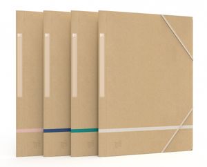 Oxford Touareg elastomap, uit karton, ft A4, naturel en geassorteerde kleuren, pak van 5 stuks