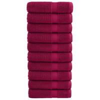 VidaXL Badhanddoeken solund 10 st 600 g/m² 100x150 cm bordeaux