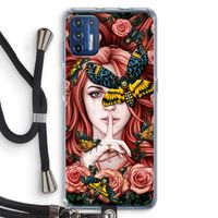 Lady Moth: Motorola Moto G9 Plus Transparant Hoesje met koord