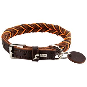 HUNTER Hondenhalsband Solid Education Cord, bruin-oranje, Maat: 55