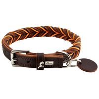 HUNTER Hondenhalsband Solid Education Cord, bruin-oranje, Maat: 50