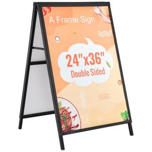 VEVOR stoepbord promenadebord 61 x 91 cm posterstandaard Q235 stalen posterstandaard met frame reclamebord loopbrugbord voor restaurant, bar, café, bedrijf etc.