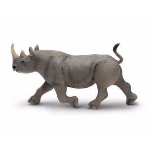 Speelgoed nep zwarte neushoorn 14 cm