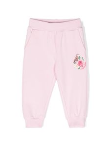 Monnalisa pantalon de jogging à fleurs brodées - Rose