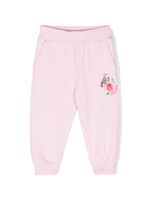 Monnalisa pantalon de jogging à fleurs brodées - Rose - thumbnail