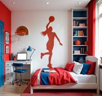 Vrouwelijke speler basketbal sticker