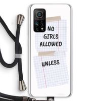 No Girls Allowed Unless: Xiaomi Mi 10T 5G Transparant Hoesje met koord