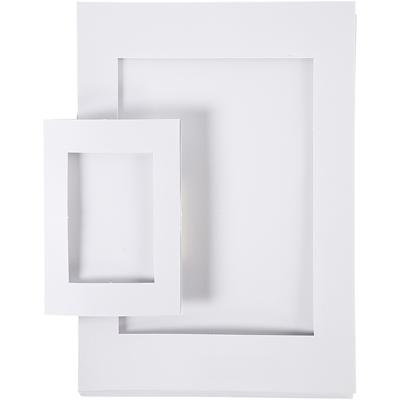 Creativ Company Passepartout lijsten, afm a4+a6, 230 gr, wit, 2x60 stuk/ 1 doos