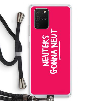 Neuters (roze): Samsung Galaxy S10 Lite Transparant Hoesje met koord