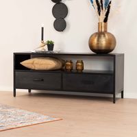 Livingfurn TV-meubel Kala 120cm Mangohout - zwart - thumbnail