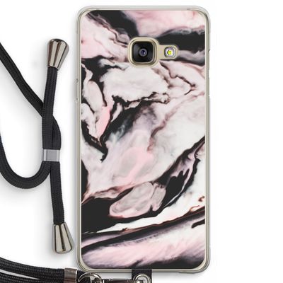 Roze stroom: Samsung Galaxy A3 (2016) Transparant Hoesje met koord