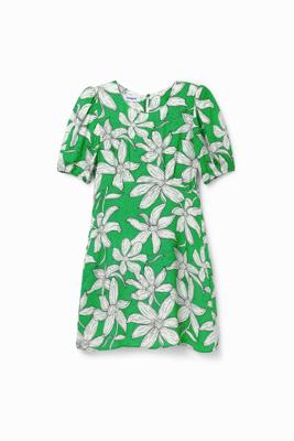 Korte jurk met bloemen - GREEN - XL