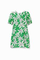 Korte jurk met bloemen - GREEN - XL