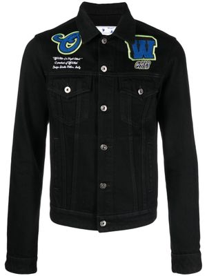 Off-White veste en jean à logo appliqué - Noir