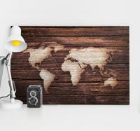 3D canvas schilderij Houten bruin