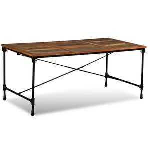 The Living Store Eettafel 180 cm massief gerecycled hout - Tafel