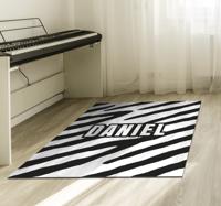 Gepersonaliseerd zebrapatroon Vinyl tapijt met naam