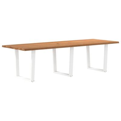 Eettafel met natuurlijke rand 280x100x74 cm massief eikenhout