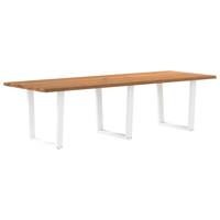 Eettafel met natuurlijke rand 280x100x74 cm massief eikenhout