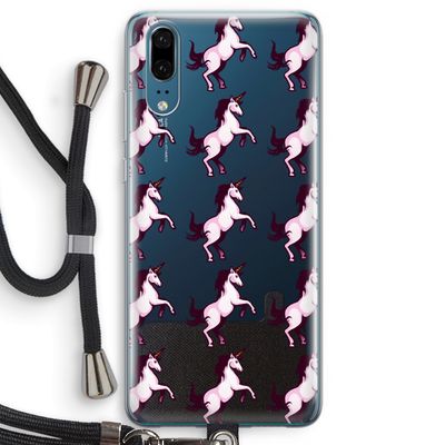 Musketon Unicorn: Huawei P20 Transparant Hoesje met koord