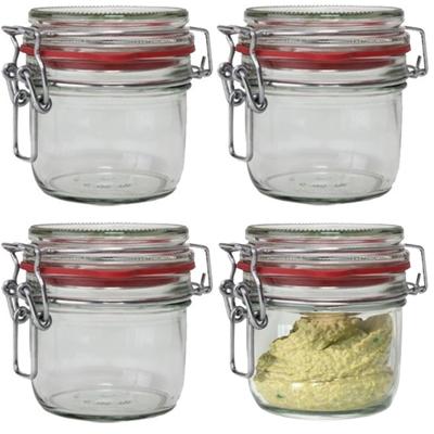 Weckpot/inmaakpot - 15x stuks - glas - 125 ml - met beugelsluiting - transparant