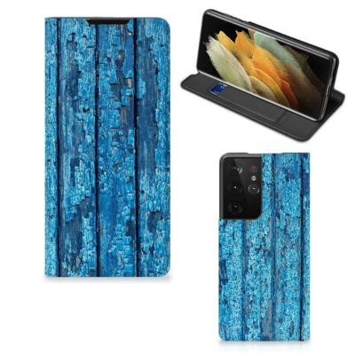Samsung Galaxy S21 Ultra Book | Wallet Case | Wood Blue