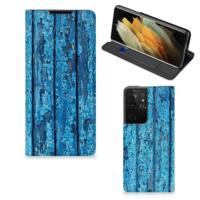 Samsung Galaxy S21 Ultra Book | Wallet Case | Wood Blue
