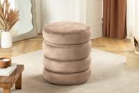 Ronde Poef VOGUE 50cm champagne Fluwelen Poef met opbergruimte - 46688