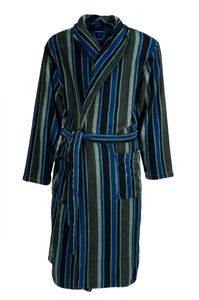 Blauw gestreepte heren badjas-m