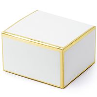 Cadeaudoosje - Bruiloft bedankje - 10x stuks - wit/goud - papier - 6 x 4 cm Cadeaudoosje - Bruiloft bedankje - 10x stuks - wit/goud - papier - 6 x 4 cm