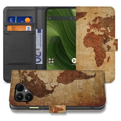 Bookcase Fairphone 6 Wereldkaart Met Pasjes