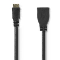 Nedis High Speed HDMI verlengkabel met Ethernet HDMI Mini Male - HDMI female 0,2m zwart Nedis High Speed HDMI verlengkabel met Ethernet HDMI Mini Male - HDMI female 0,2m zwart