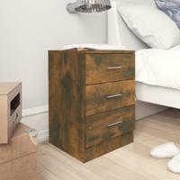 Nachtkastje 38x35x56 cm bewerkt hout gerookt eikenkleurig Nachtkastje 38x35x56 cm bewerkt hout gerookt eikenkleurig