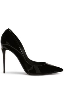 Dolce & Gabbana escarpins en cuir à fini verni 105 mm - Noir