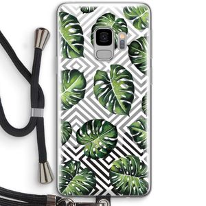 Geometrische jungle: Samsung Galaxy S9 Transparant Hoesje met koord