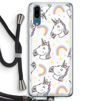 Rainbow Unicorn: Huawei P20 Transparant Hoesje met koord