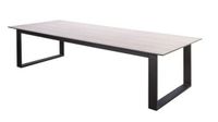 Teeburu low dining table 240x100x70cm. alu black/travertin - Yoi