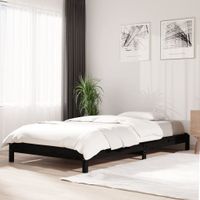 Bed stapelbaar 100x200 cm massief grenenhout zwart