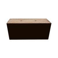 Meubelpoot zwart tapse rechthoek 11 bij 7,5 cm en hoogte 4,5 cm van massief beukenhout