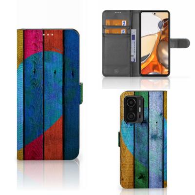 Xiaomi 11T | 11T Pro | Book Style Case | Wood Heart - Cadeau voor je Vriend