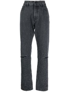 Jacob Cohën pantalon droit à effet usé - Gris