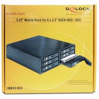 DeLOCK 5.25″ Mobile Rack for 6 x 2.5″ SATA HDD / SSD wisselframe Hot Swap