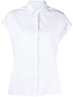Matteau chemise en coton biologique à col pointu - Blanc